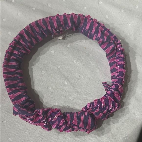 Anthropologie x Deepa by Deepa Gurnani 
Pink and Purple Striped Headband - Picture 3 of 6